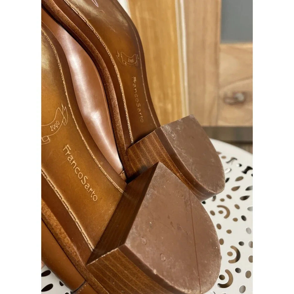 Franco Sarto Women's Donna Heeled Loafers Tassles Brown Shoes Sz 6 Office Work